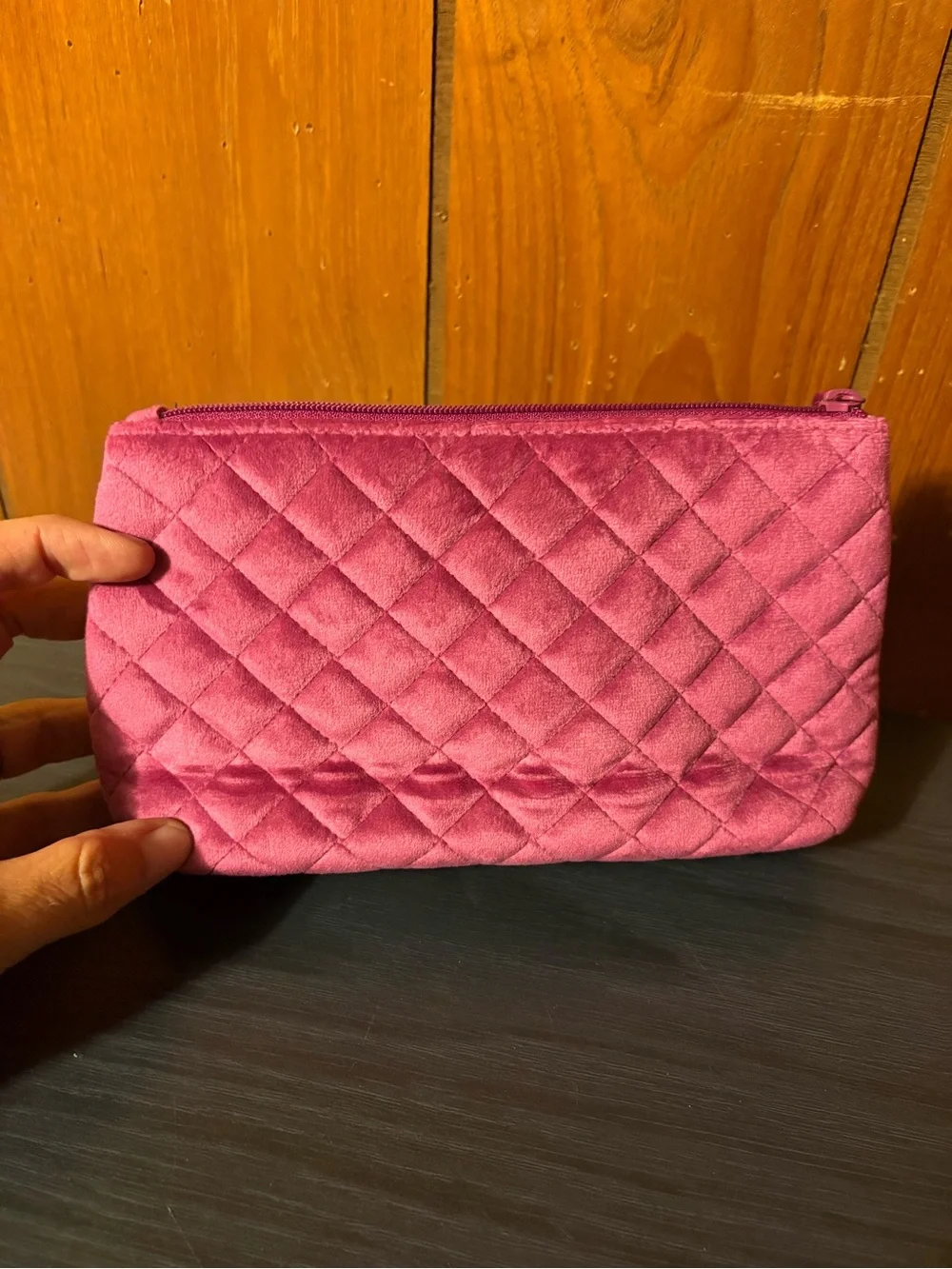 Vera Bradley Magenta Quilted Cosmetic Case